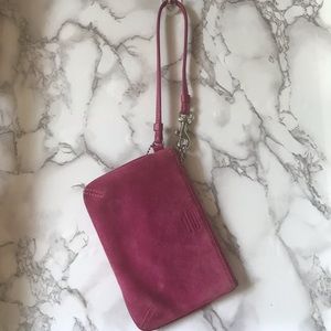 Coach Suede Wristlet